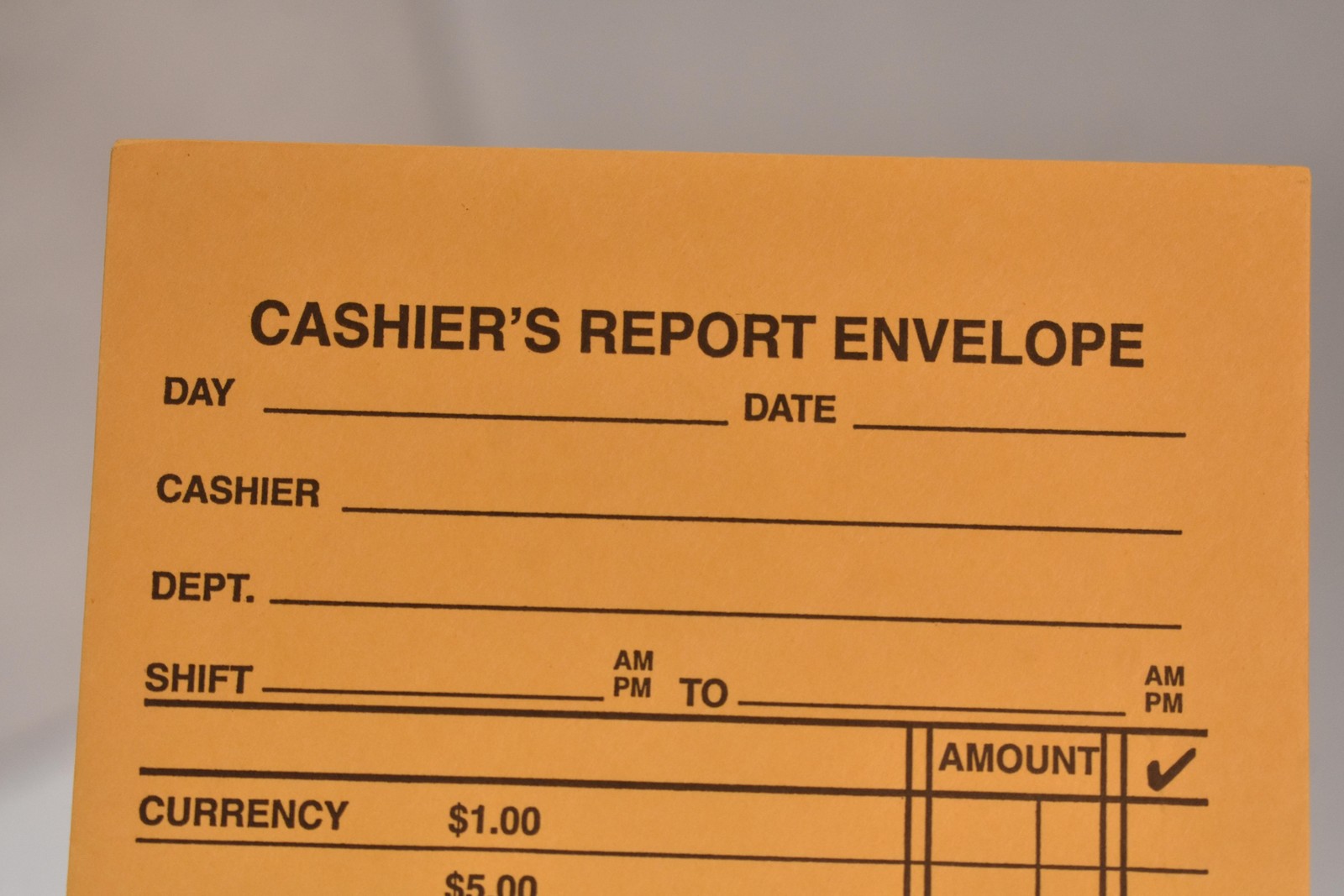 Cashier’s Report Envelopes Lot Of 142 Yellow Paper Daily Till Count Receipts