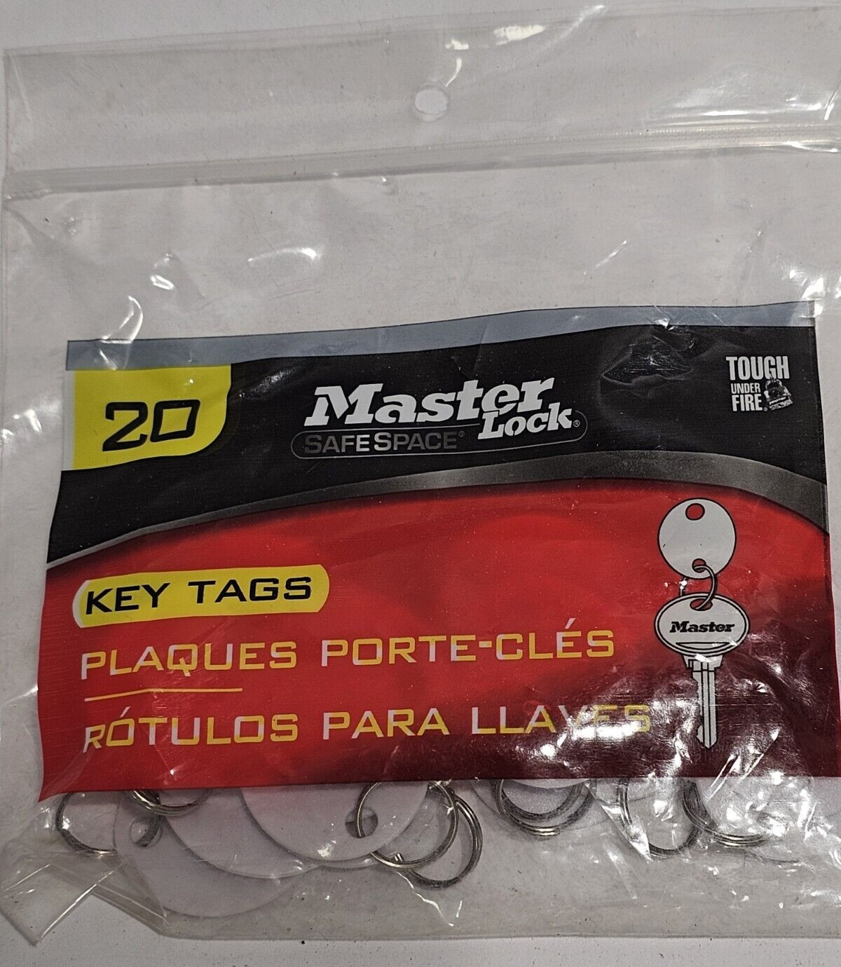 MASTER LOCK 7116D PASTIC KEY TAG BAG 20PCS WHITE