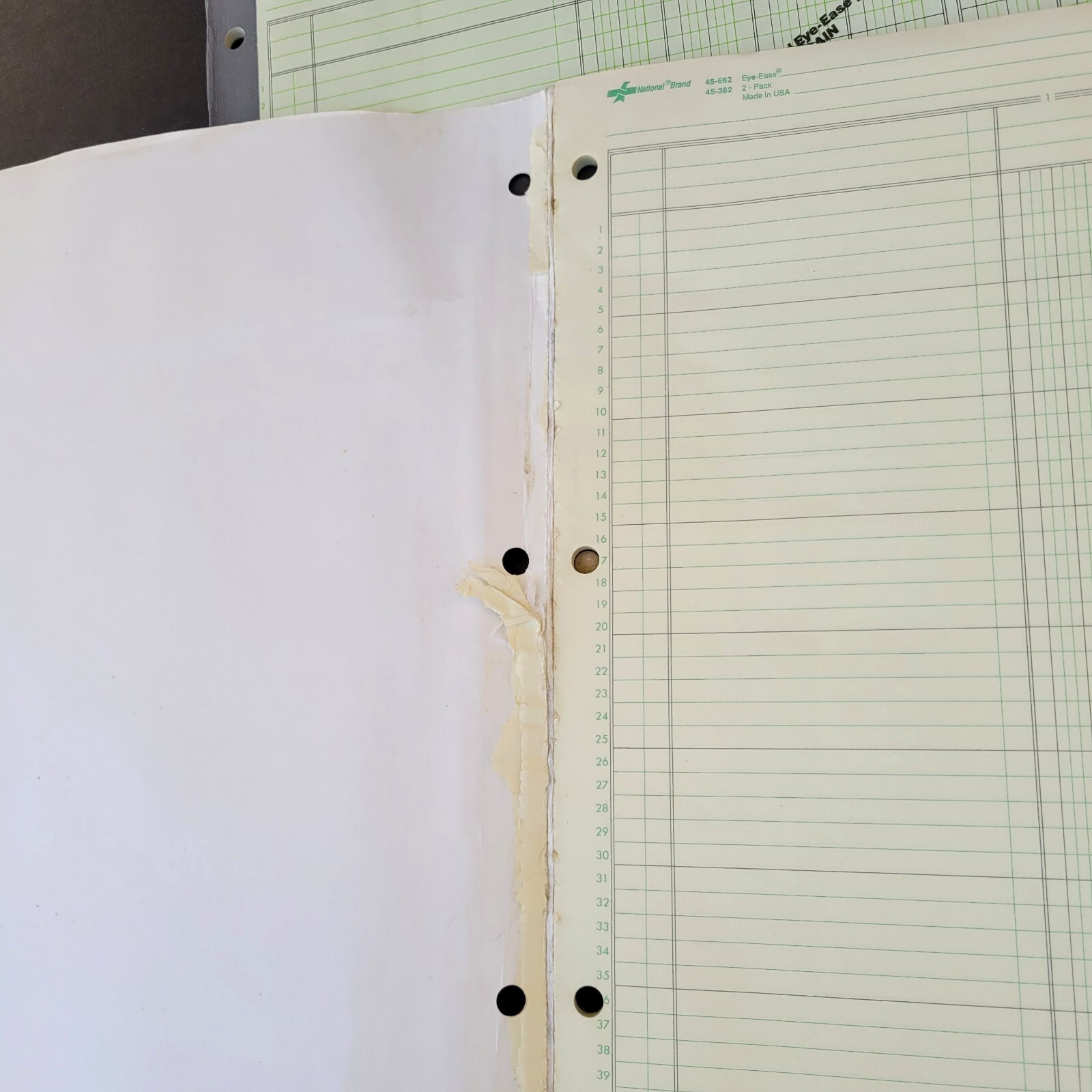 National Brand 2 Premium Analysis Pads 12 Columns 45-362 11X16 50 Sheet READ Vtg