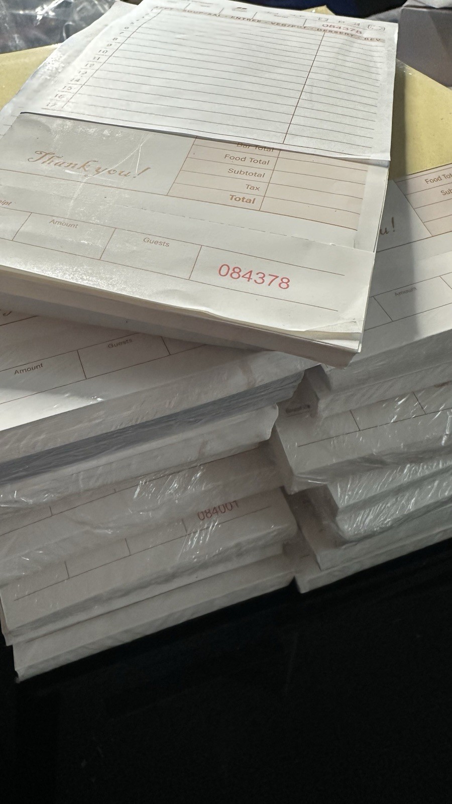 Guest Check Receipt Books 2-Part 50 set per book