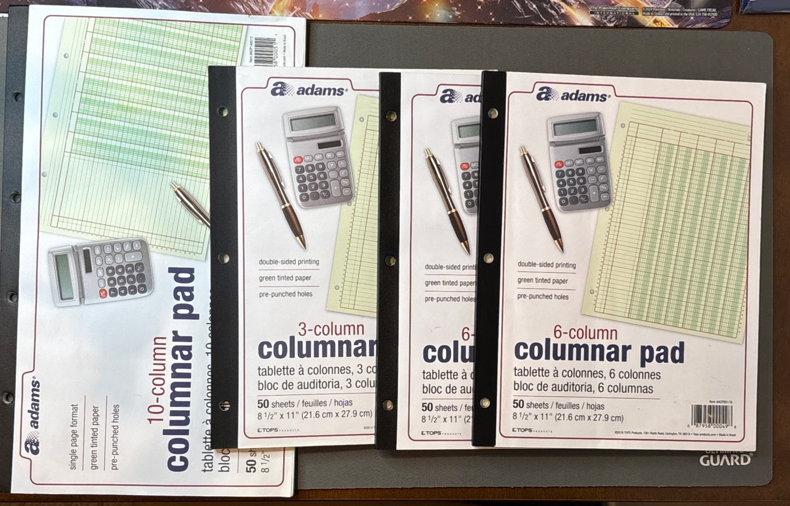 Lot Of 4 NEW Adams 100 pages 50 sheets 3, 6, And 10 Column Columnar Pads