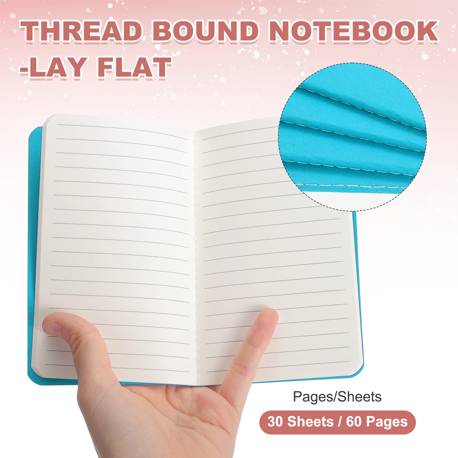 5 Pack A6 Notebook, A6 Journal Mini Notebook Pocket Kraft,Blue