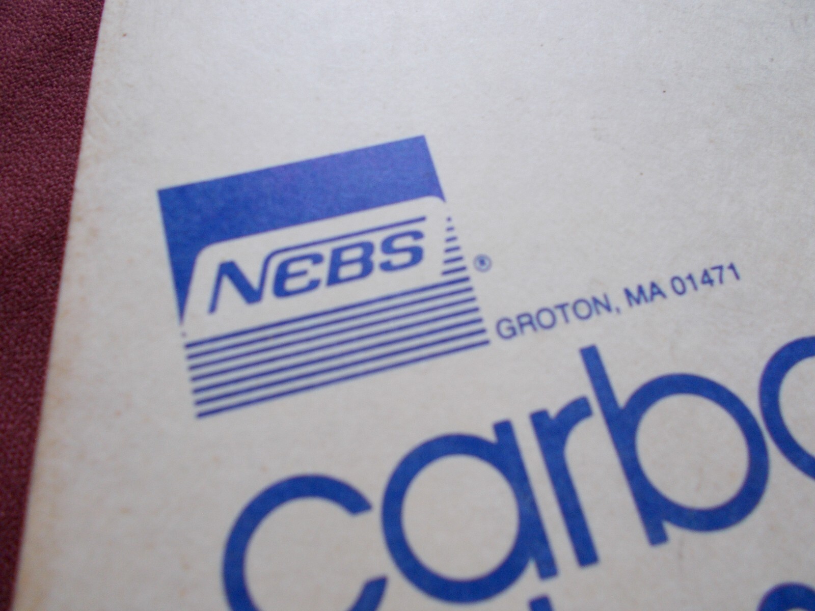 VGT NOS 1987-89 ADVERT. CARBON SALES BOOK RECEIPT BOOKLET NEBS J&J GLASS REPAIR