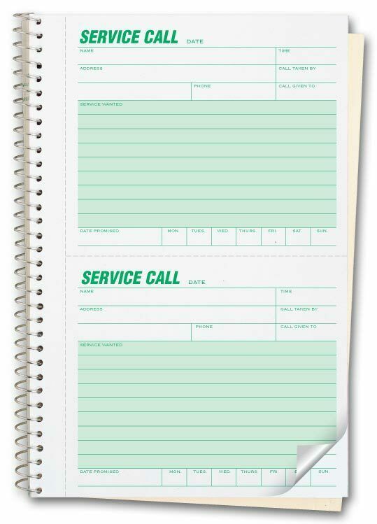 11 Phone Message Book – Service Call Book Size 5 5/8 x 8 1/2″ QTY 3 Books