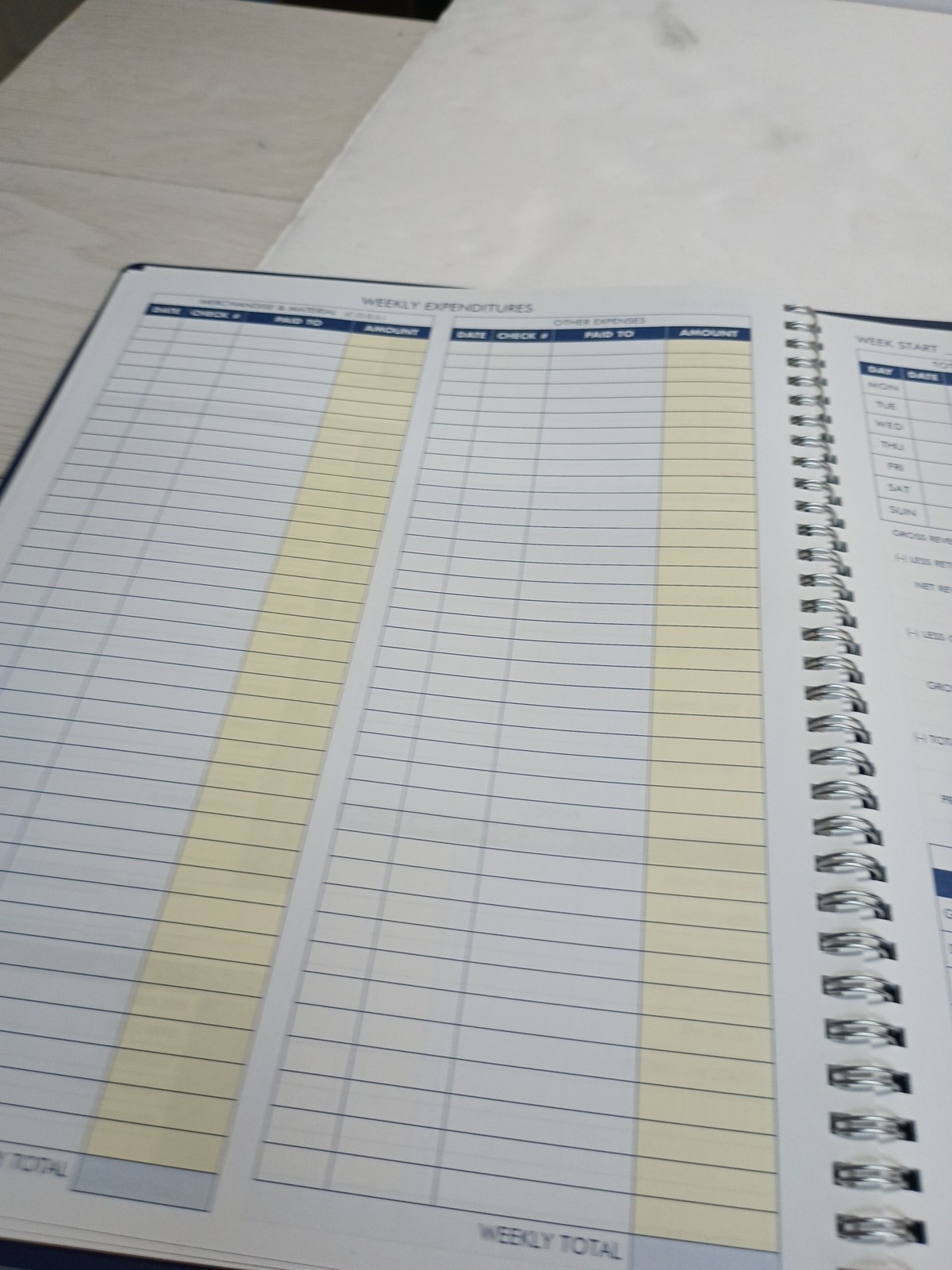 (1) PO Adams Weekly Bookkeeping Record Book, Spiral Bound,8.5 X 11 Inches, AFR70