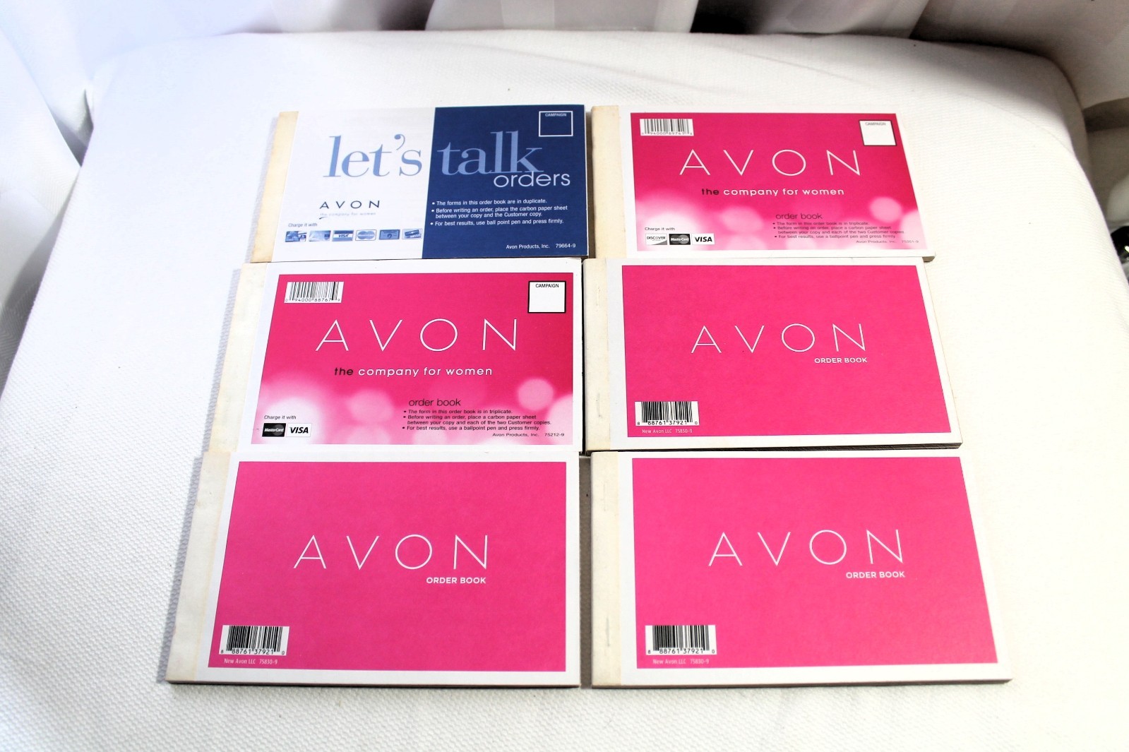 Lot of 6 AVON Order Receipt Books, Unused, Discontinued Item