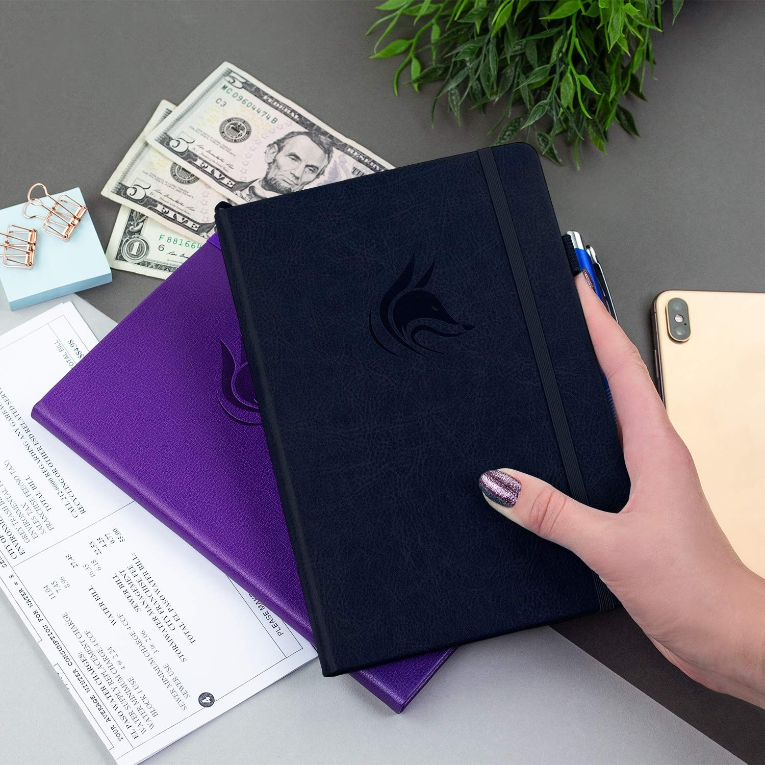 Deluxe Check Register Book – A5 Hardcover Accounting Ledger & Transaction Log, D