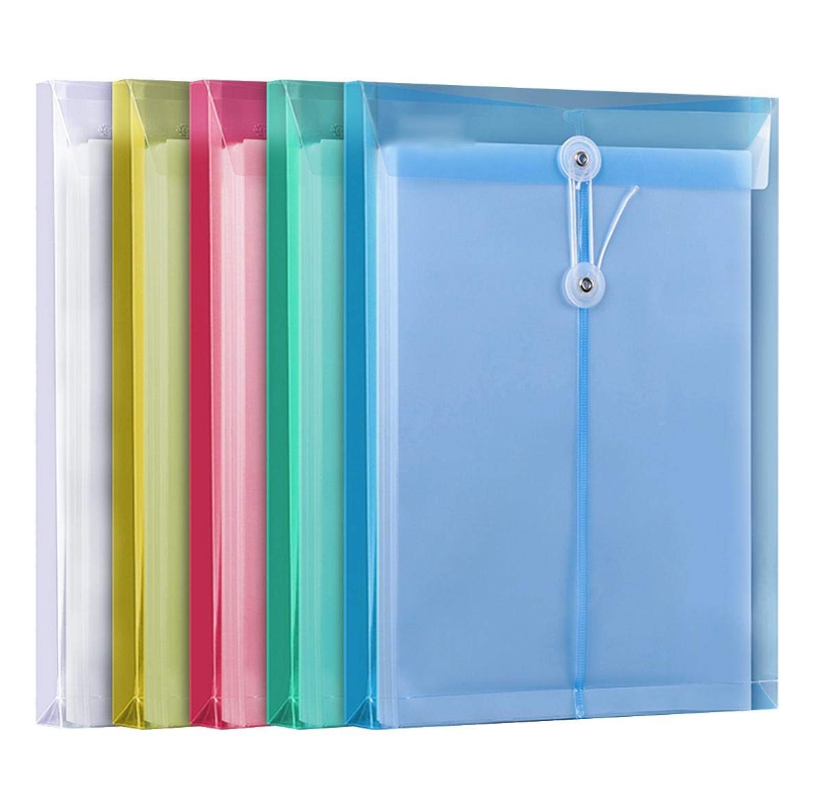 LaOficina Poly Clear Envelopes with Button String Snap One Size, Mix-colors
