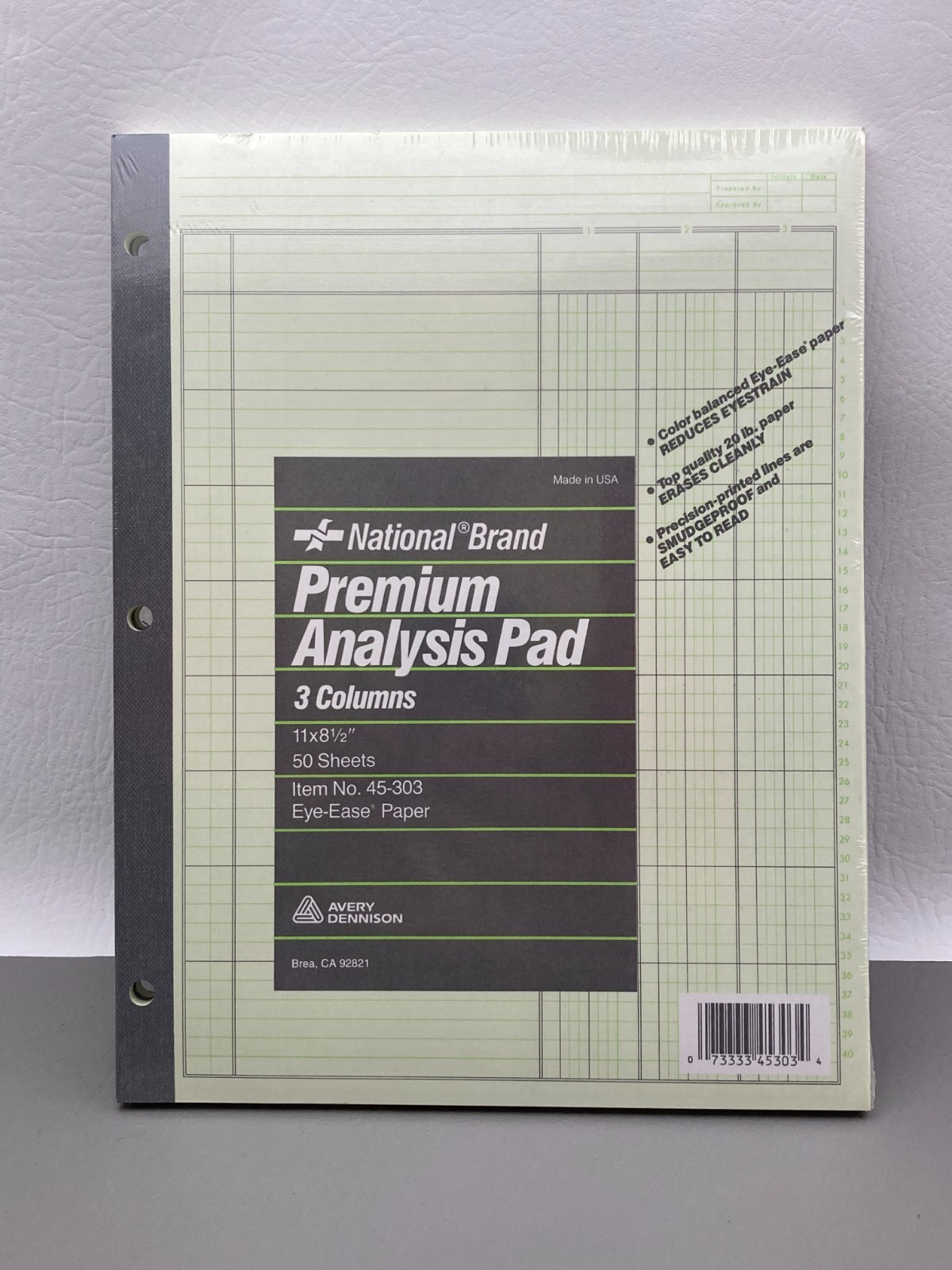 Bundle Of 2 Avery National Brand Premium Analysis Pads 3 Column New Sealed