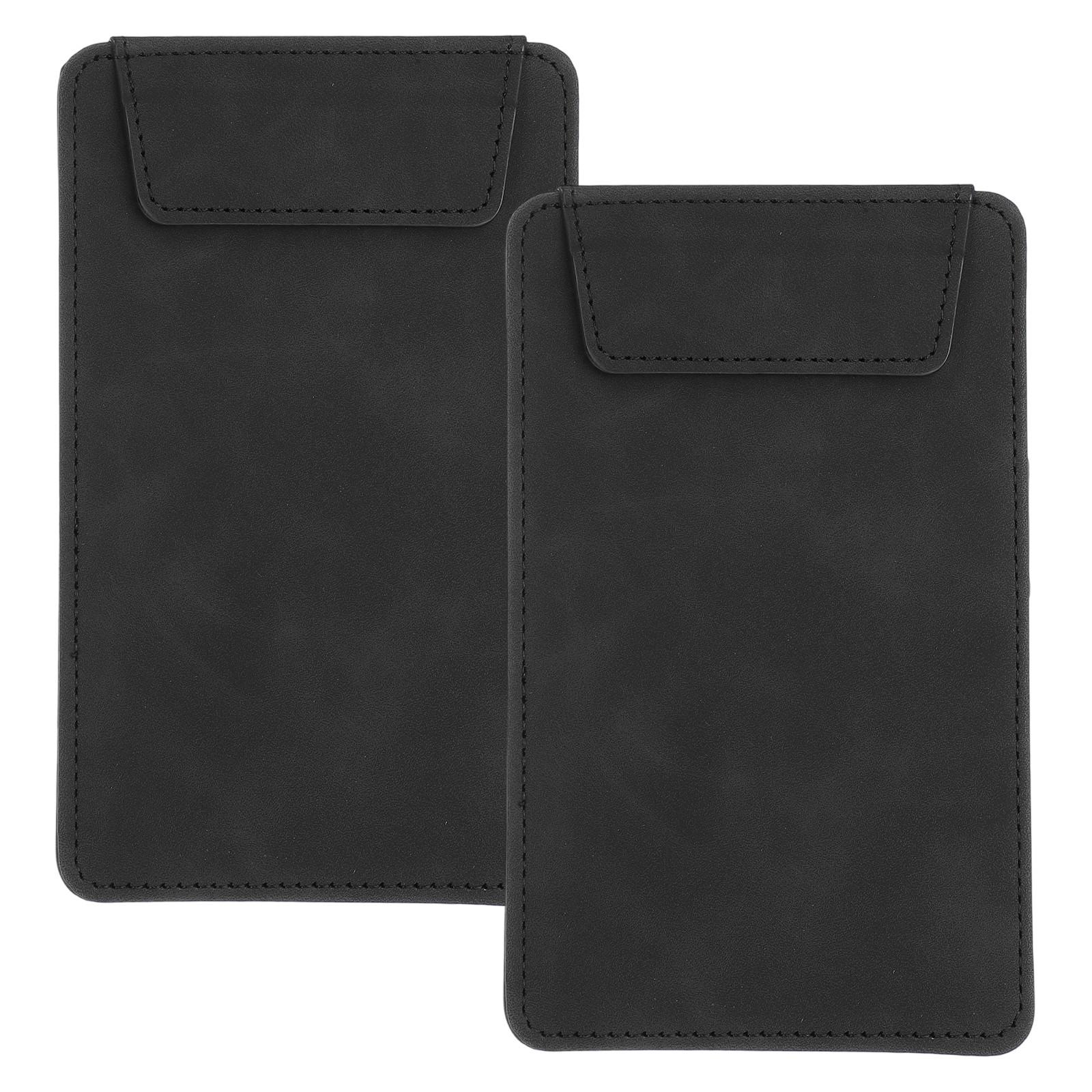 2 Pack Mini Clipboard 6″ x 4″ Leather Small Clipboard with Pen Holder (Black)