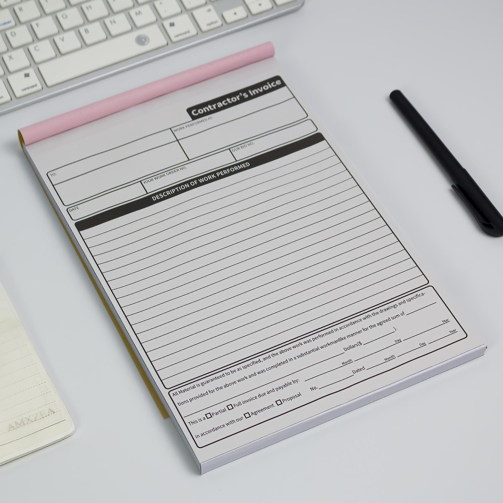 1 Pack Contractor Invoice Books 3 Part Carbonless Estimate Work Order Receipt