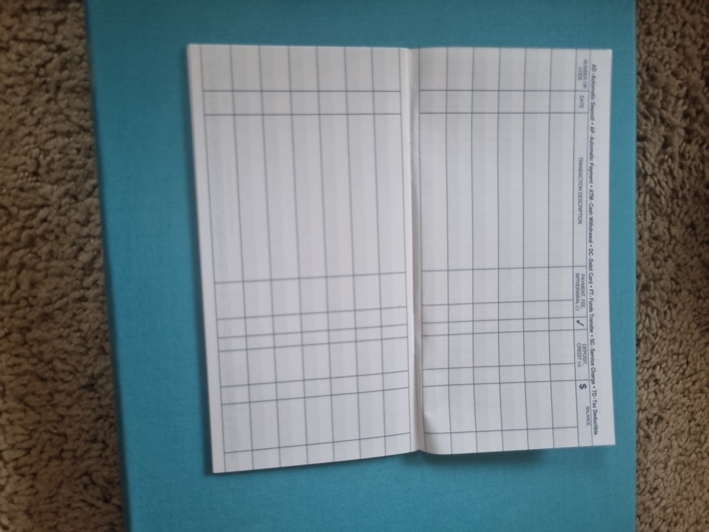 Wachovia Check Holder And blank Transaction Register