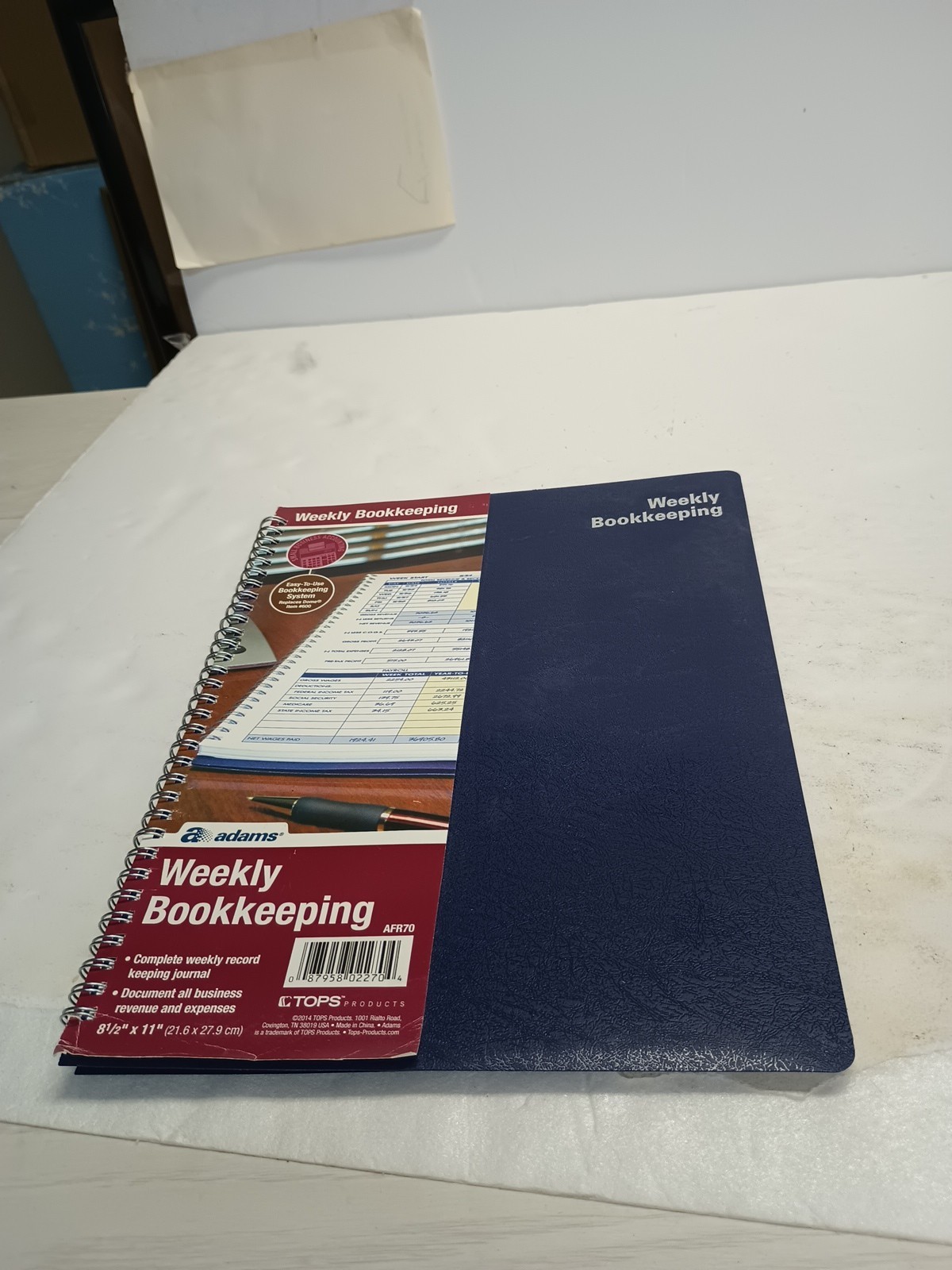 (1) PO Adams Weekly Bookkeeping Record Book, Spiral Bound,8.5 X 11 Inches, AFR70