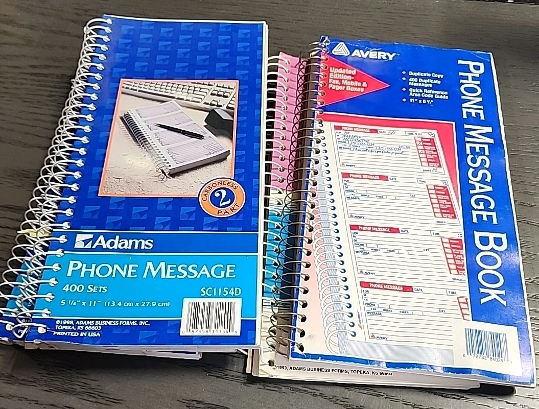 ADAMS Phone Message Book SC1154D Spiral Bound 400 Sets 2-Part Carbonless