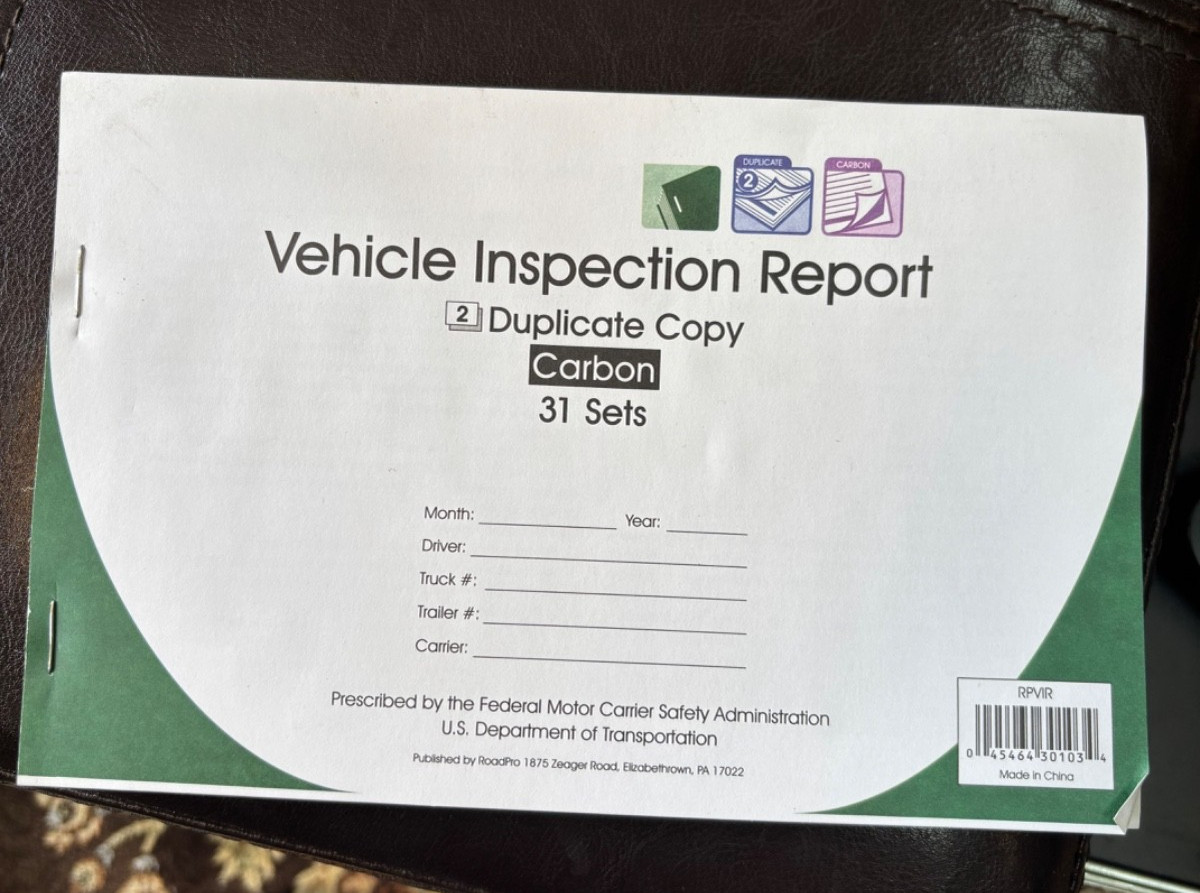RoadPro Vehicle Inspection Report Form Books 2 Part NCR Carbonless. 25 Per Box
