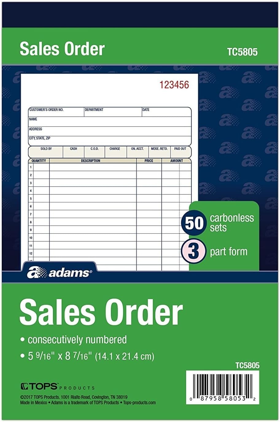 Sales Order Book, Bound Cover, 250 Sets Total