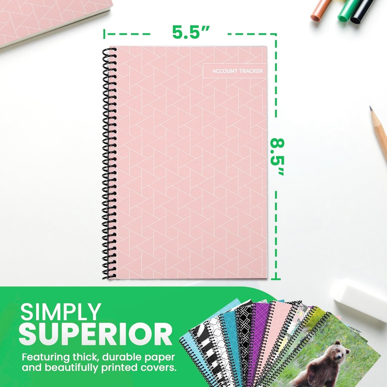 Simplified Expense Tracking: Pink Checkbook Ledger with 2600 Lines for All Users