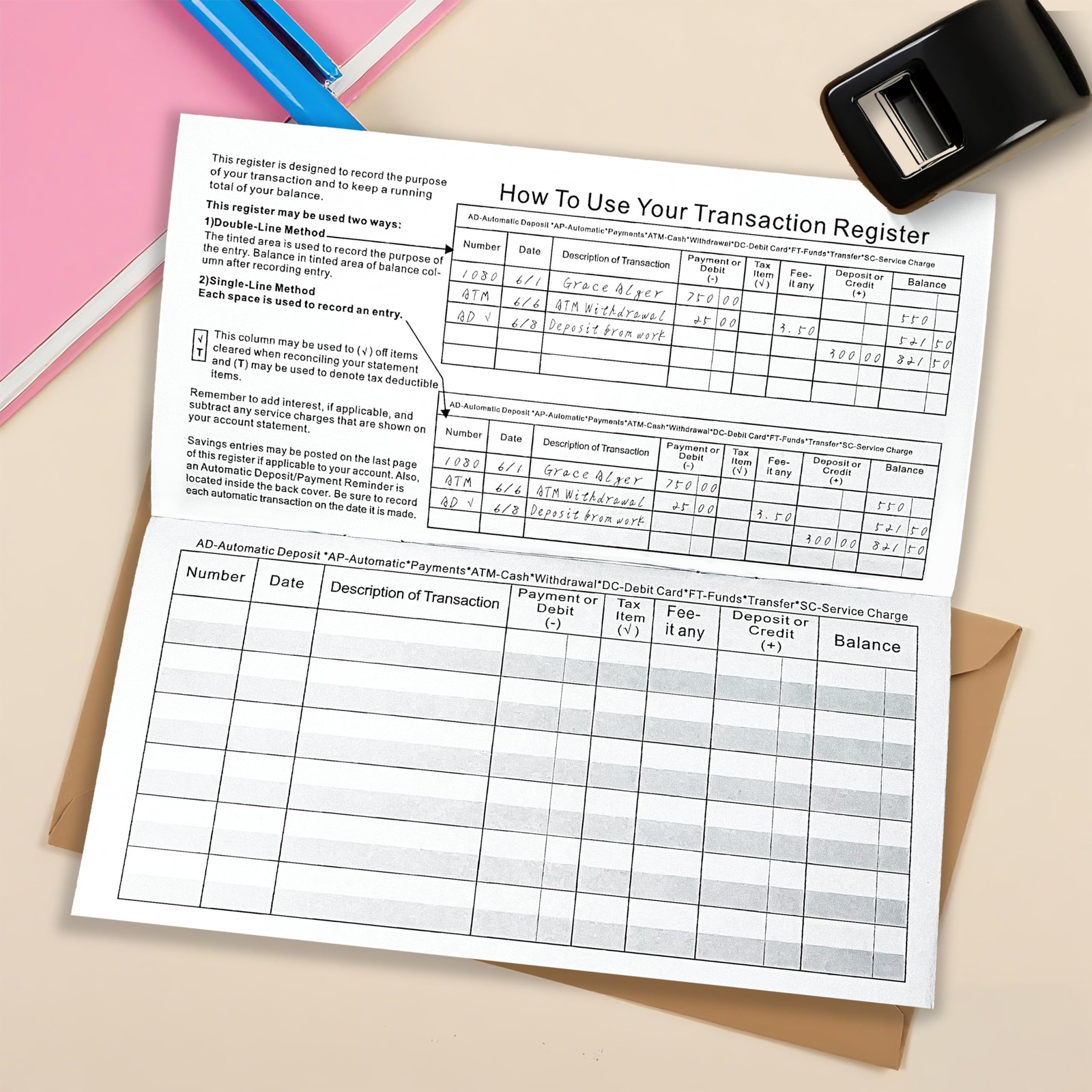 12 Pack Checkbook Register, Check Registers for Personal Checkbook, Thick…