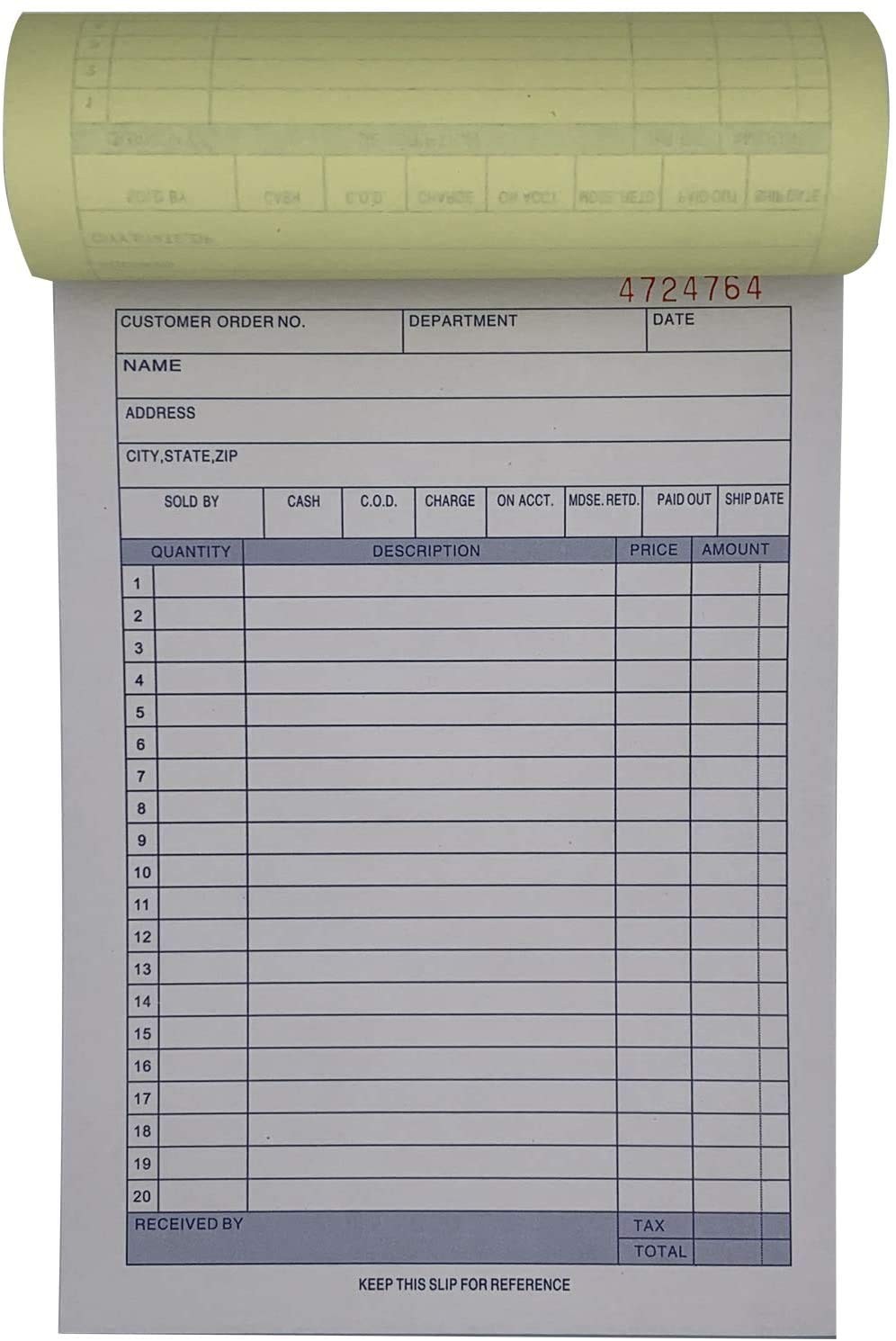 5 Pack Large Sales Order Book Receipt Invoice Duplicate Carbonless Copy 50 Sets