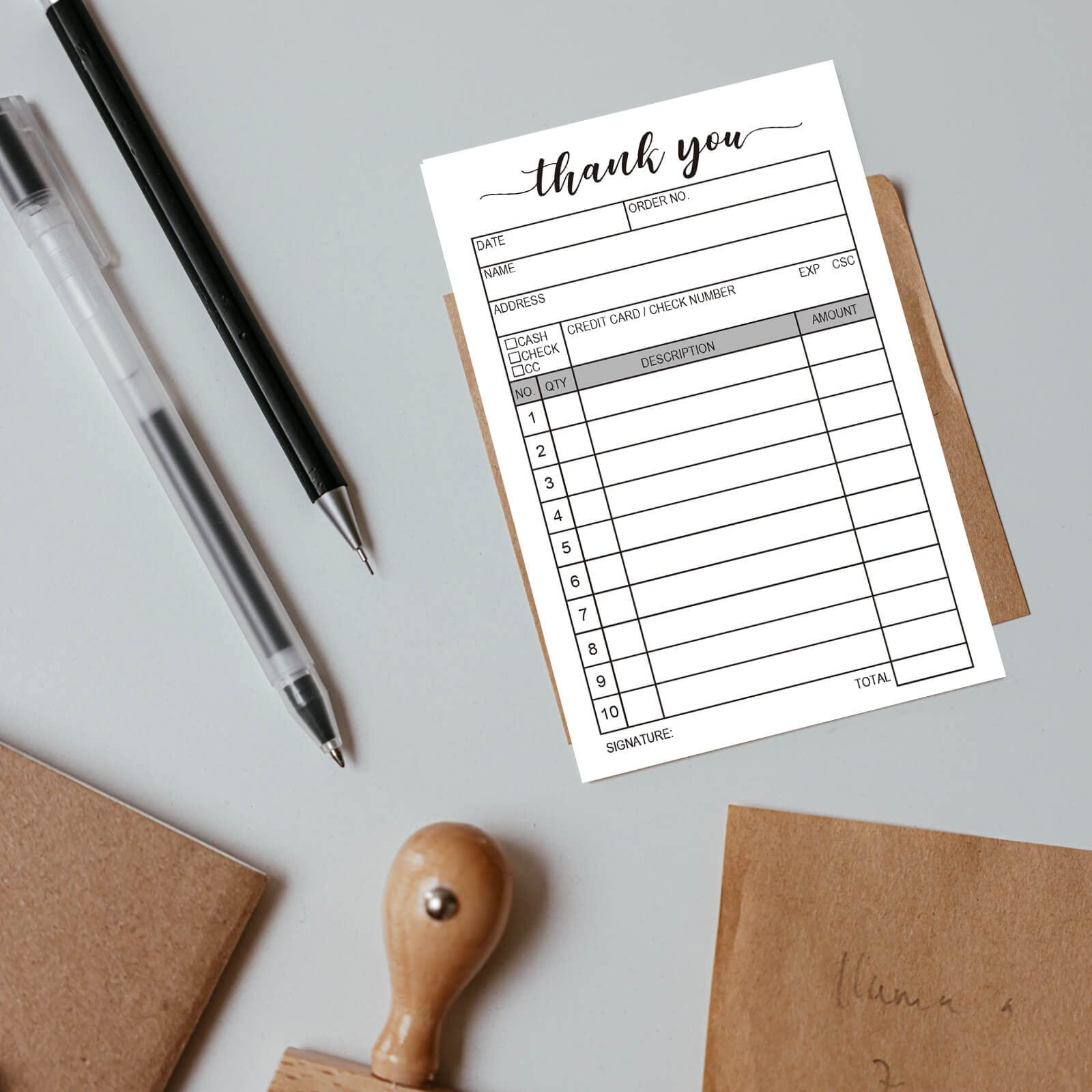 2 Packs 50-Set Thank You Receipt Book, Carbon Duplicate Copy Sales Receipt…