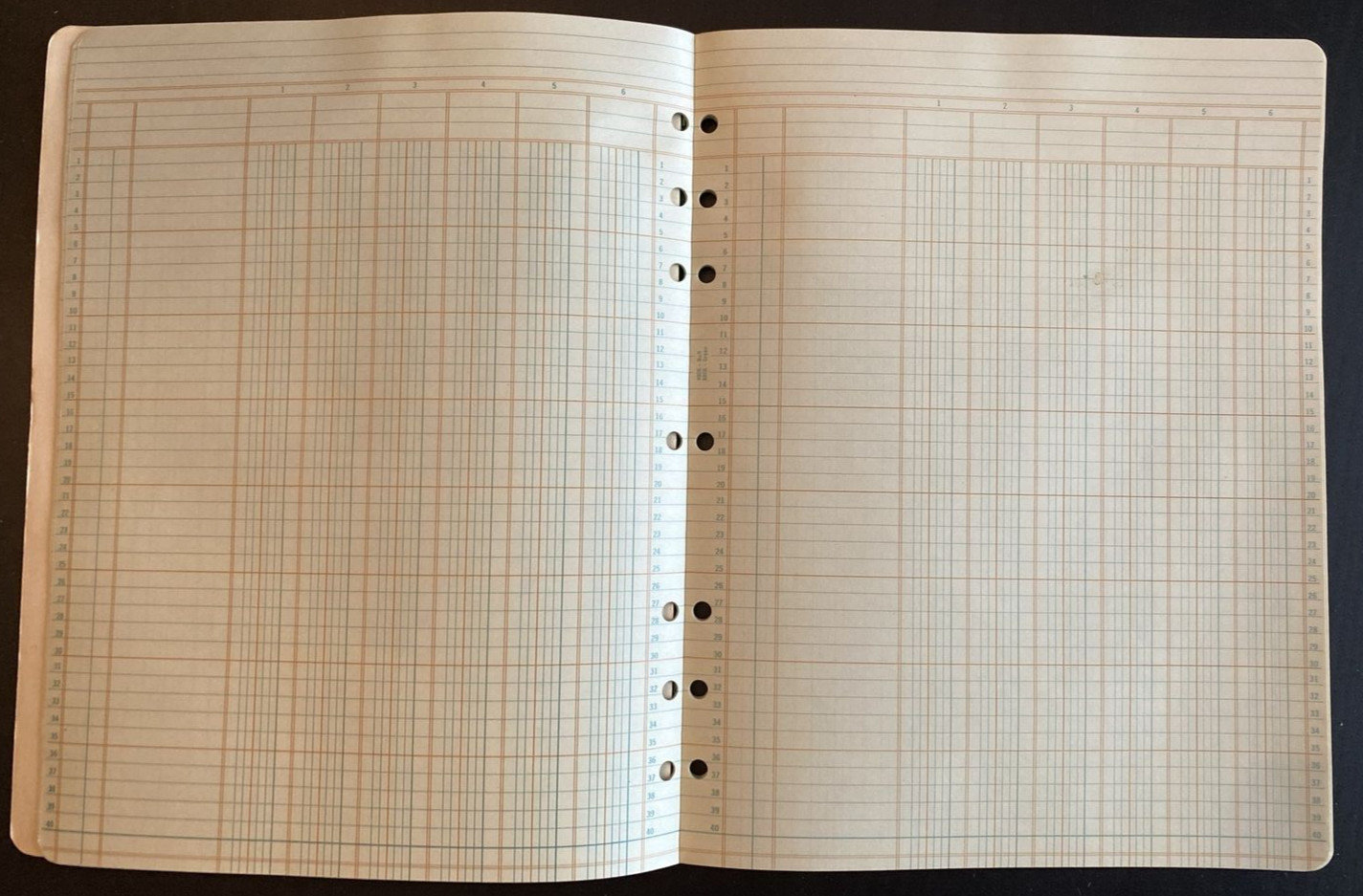 Vtg Boorum & Pease Columnar Acctg Pad 6 Column 8806 46 Unused, Blank Green Pgs
