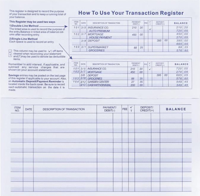20 Pack Checkbook Register Ledger Book Personal Business Banking Tracker