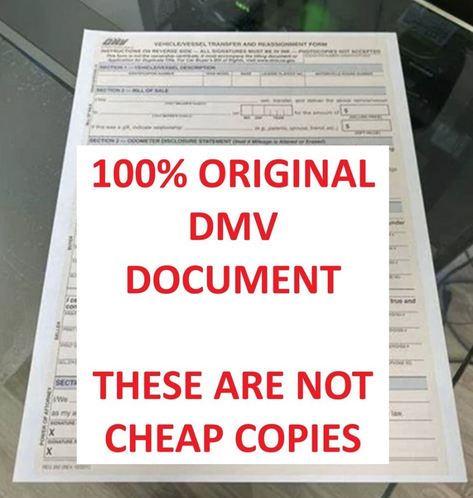 (50) CA Vehicle REG 262 FORMS California Bill Of Sale BOS Transfer Reassignment