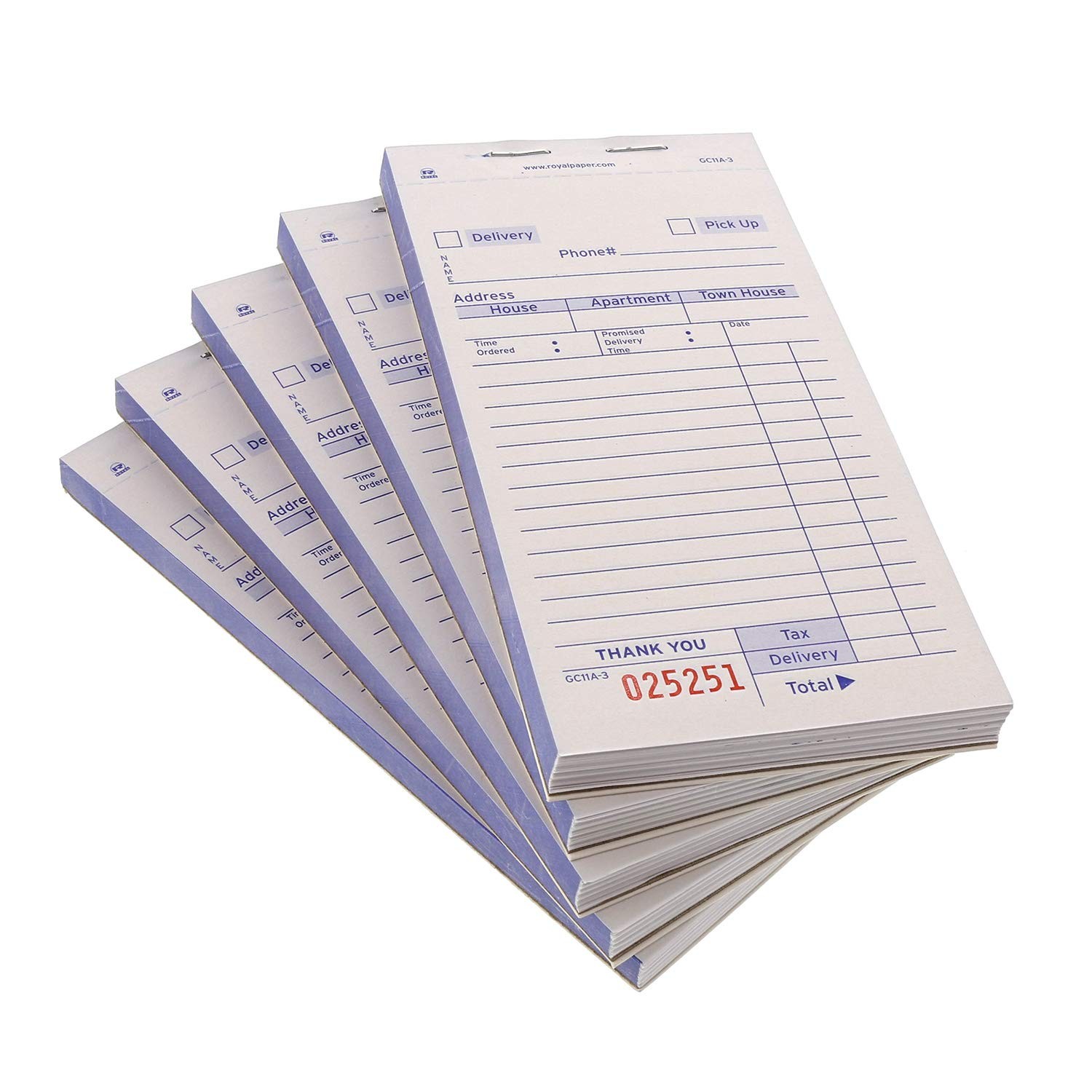 Amercareroyal Guest Check Pad 14 Lines Three-Part Carbonless 3.4 X 6.69 50