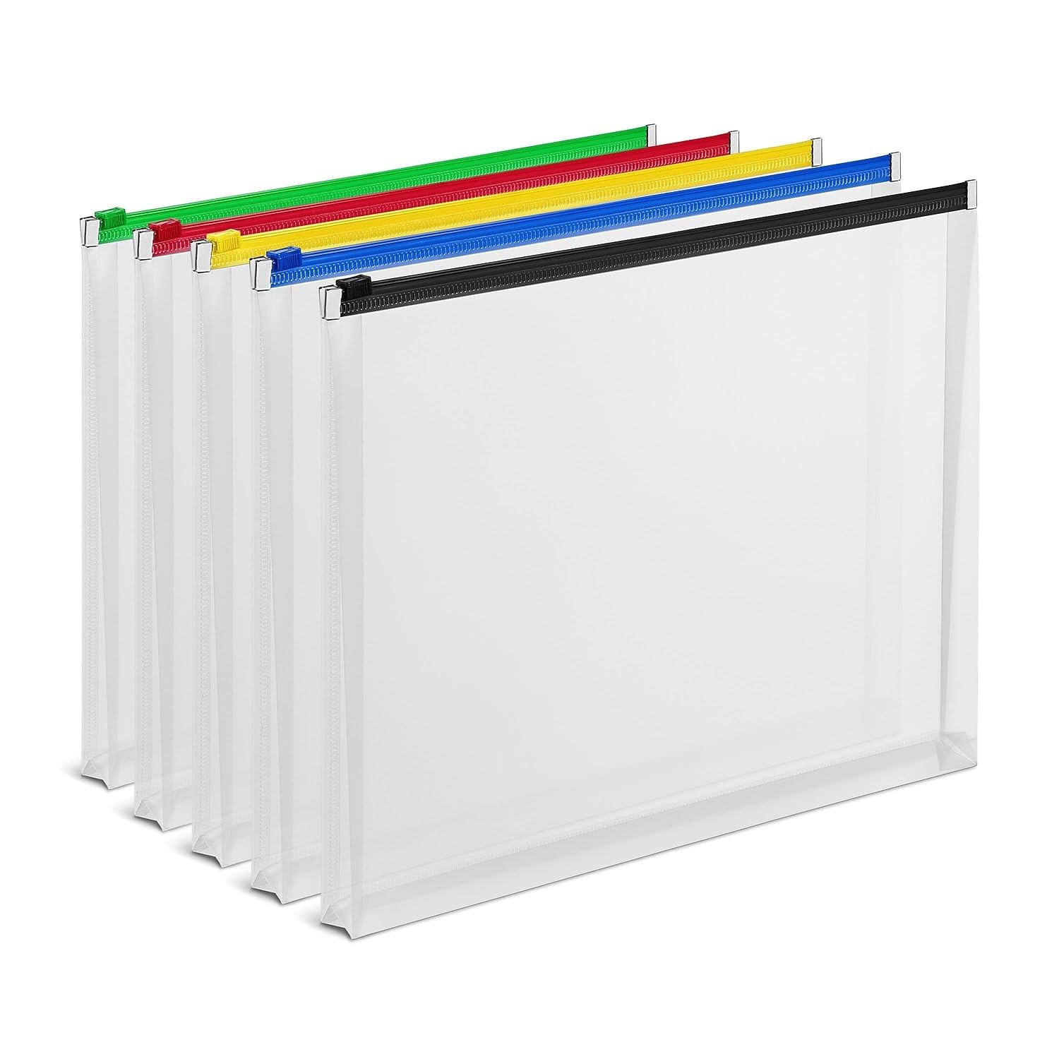 Staples Poly Zip Envelopes, Letter Size, Clear with One Assorted Colors