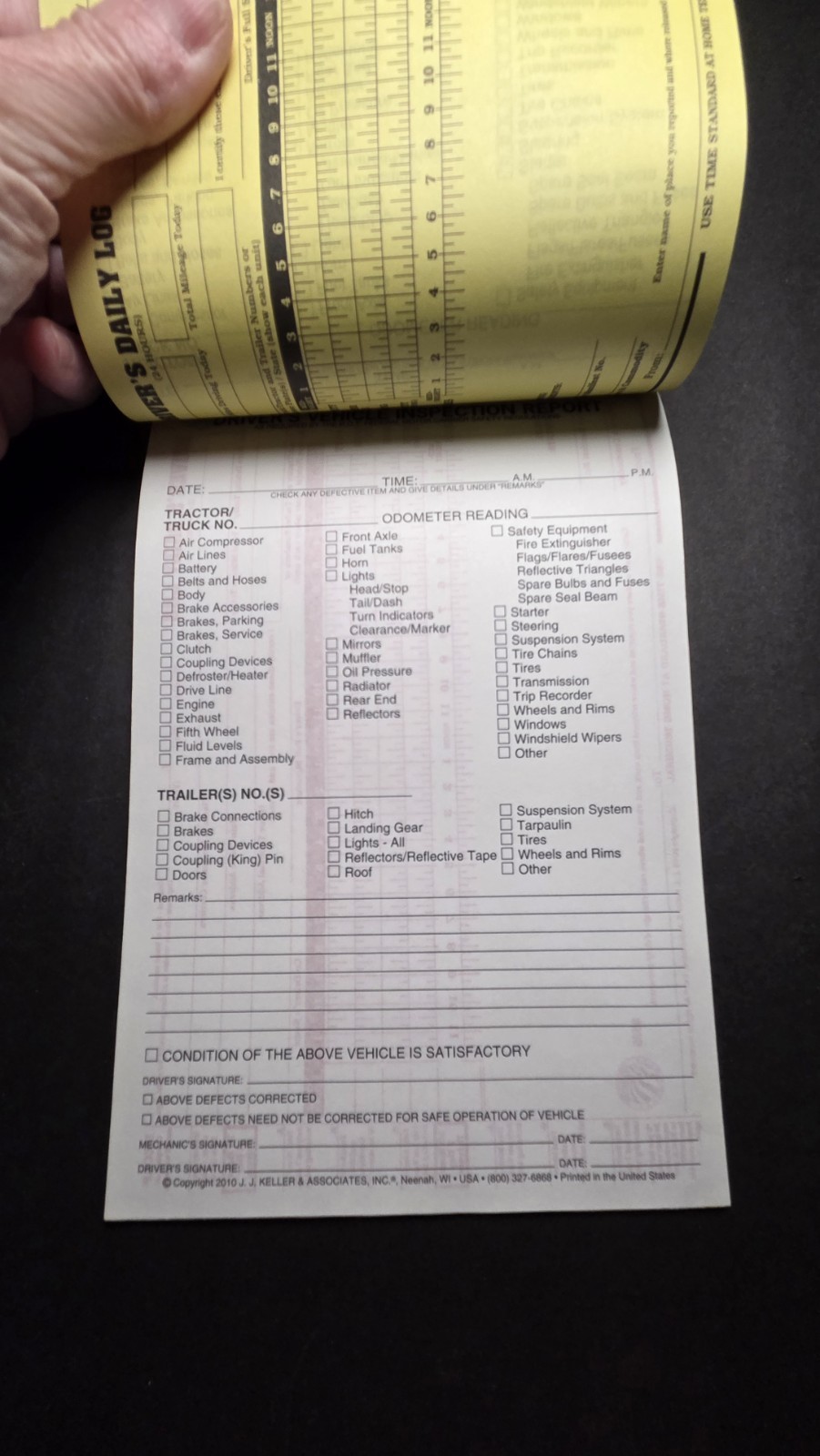 Driver Daily Log Book