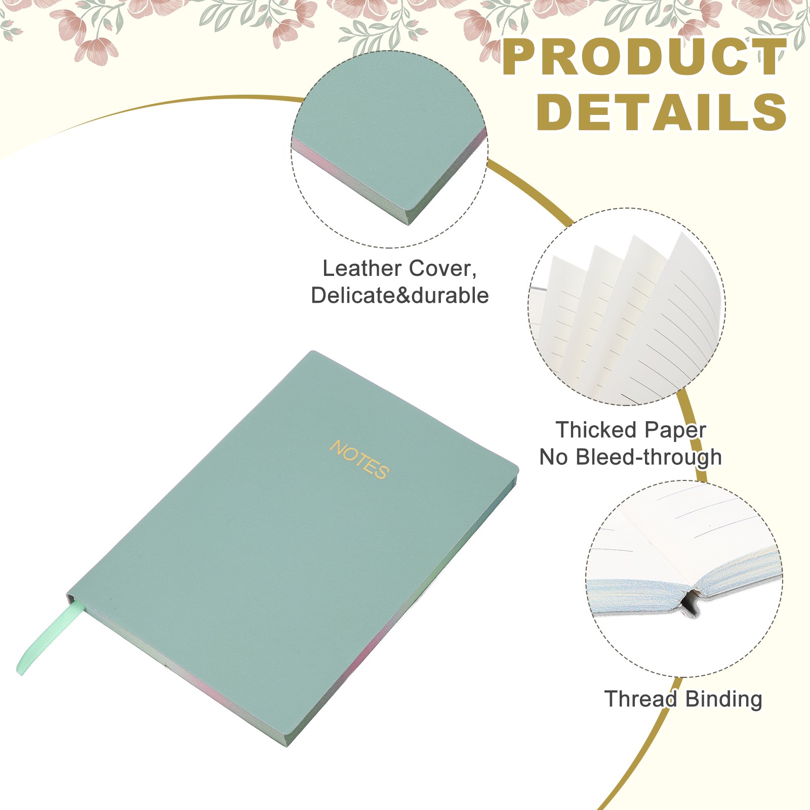 Line Notebook, C6 Pocket Journal Notebook, Light Blue