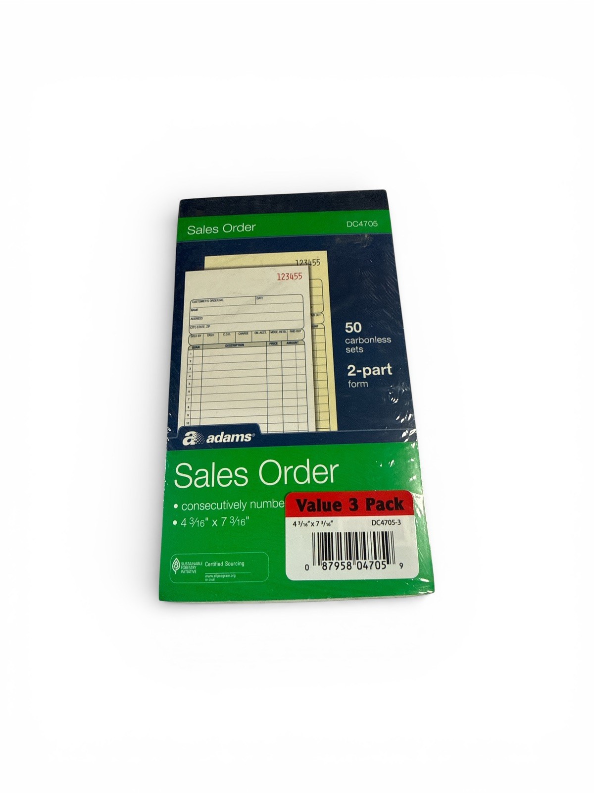 Adams Sales Order Books, 2-Part, Carbonless, 3 White/Canary New .