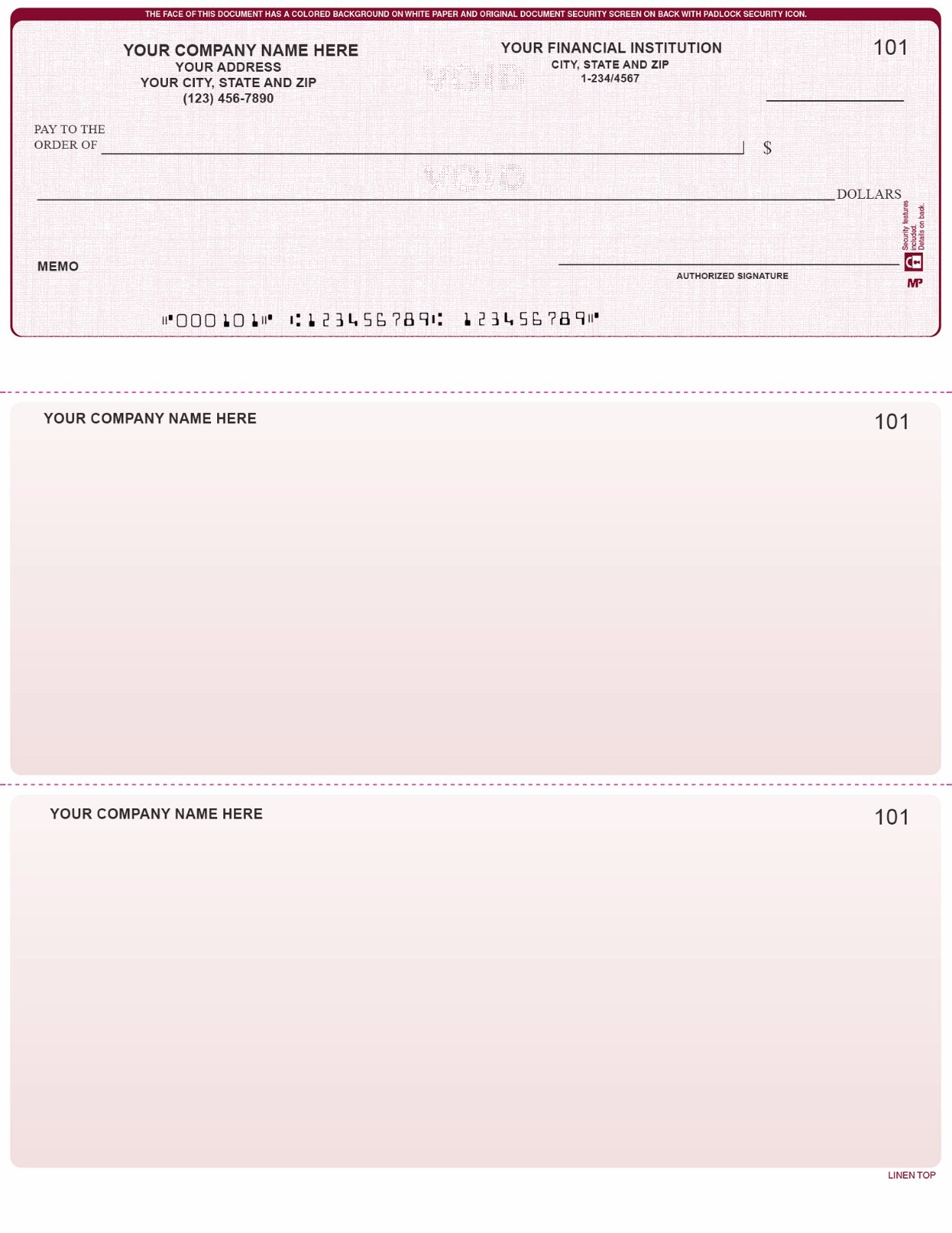 Printed Computer Checks Comparable With QuickBooks w / CUSTOM Logo 500
