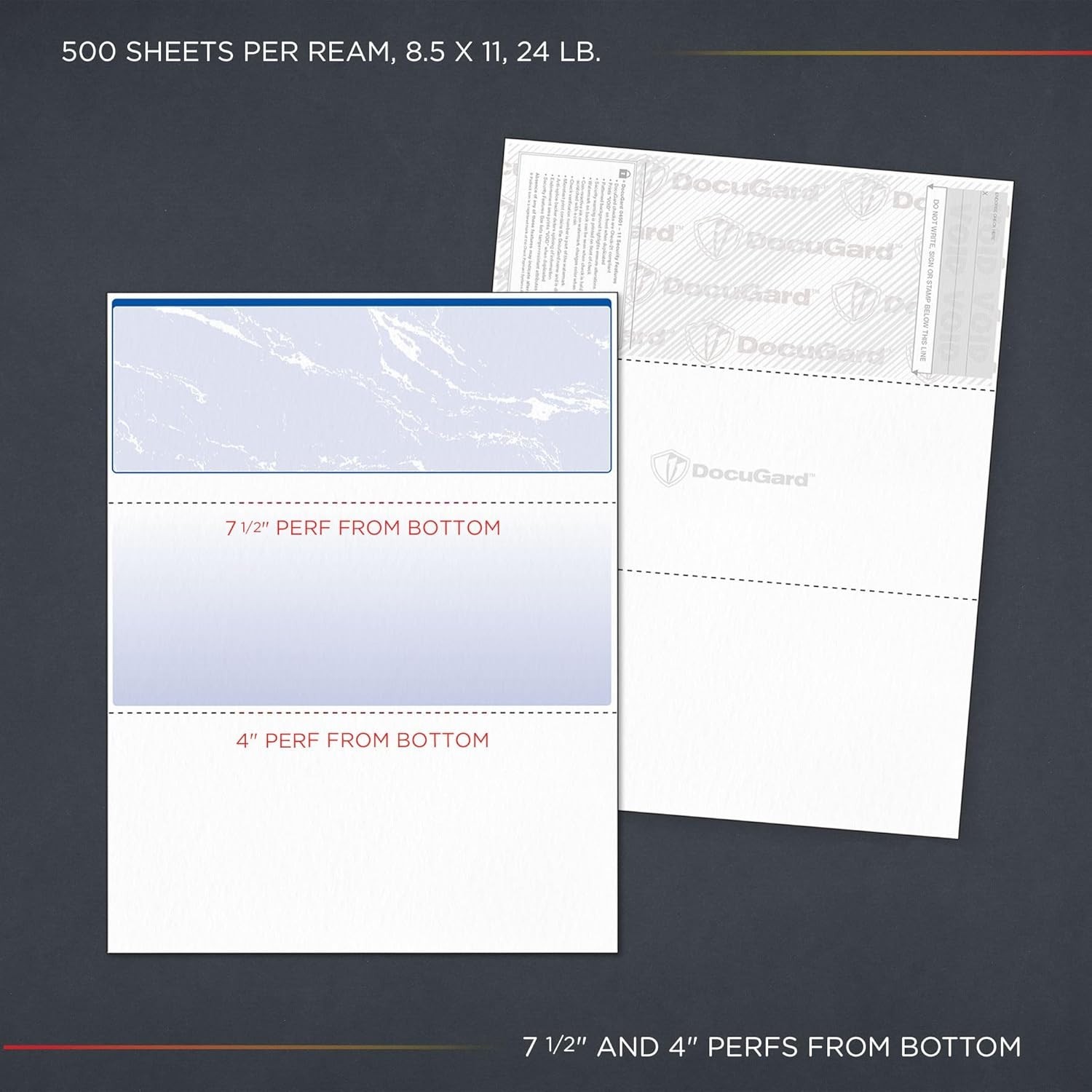 Biodegradable High Security Blue Checks – 500 Sheets with 11 Protection Features