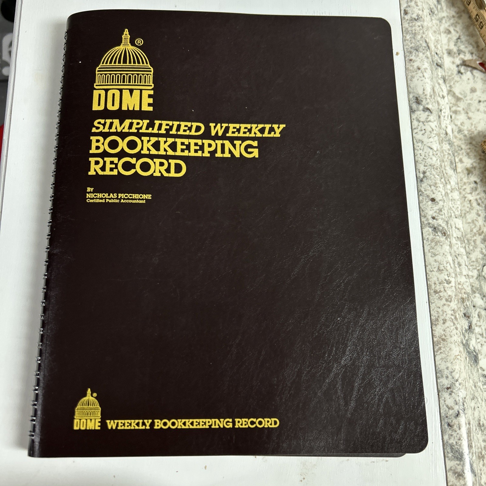 Dome DOM600 Bookkeeping Record Book Weekly 128 Pages 9 x11 Inches, Brown