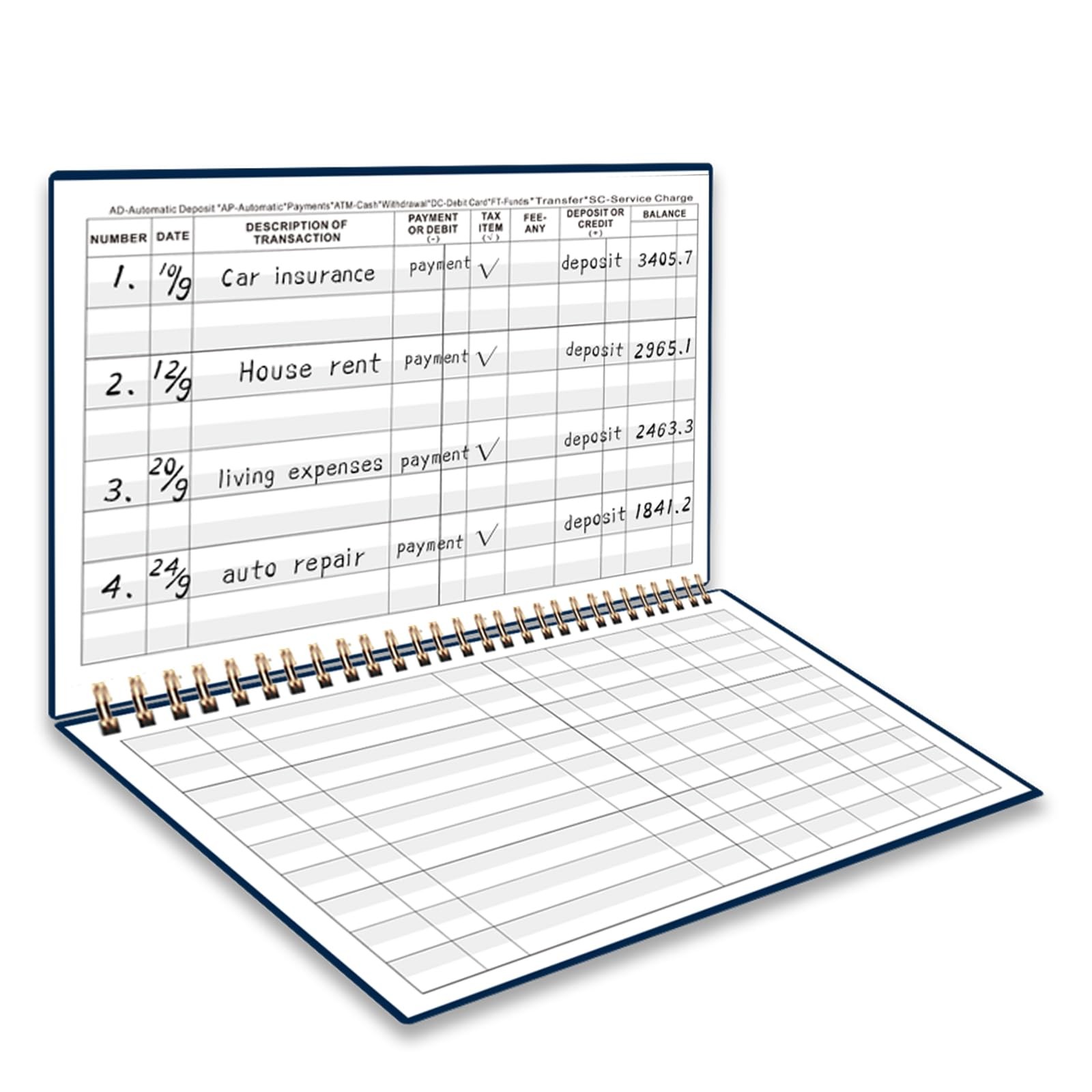 Checkbook Register – Large Print, Spiral Bound, 60 Pages for Easy Transactions