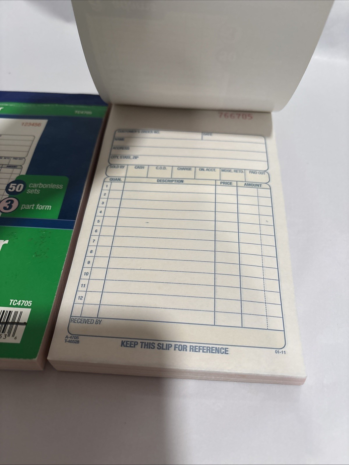 Adams Sales Order Book 2-Part Carbonless White/Canary, Pink 4-3/16 x 7-3/16 “