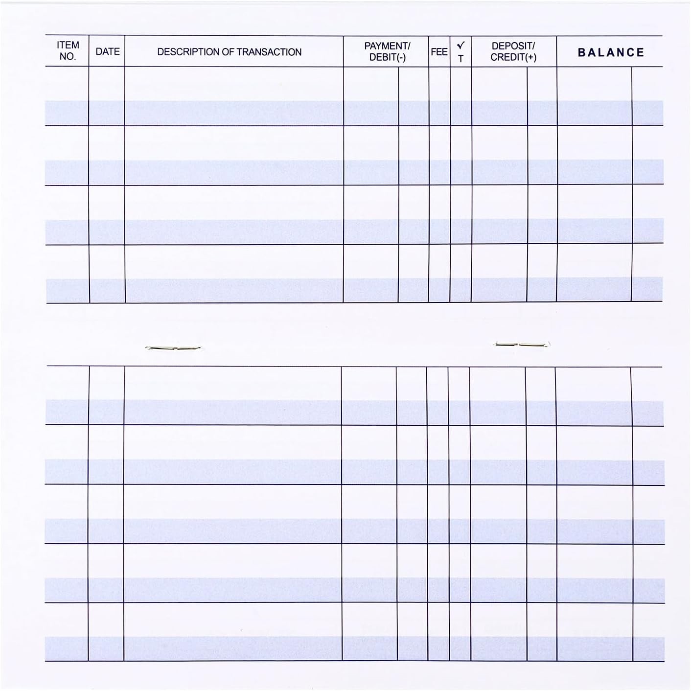 12 Pack Blank Check Registers with Larger Lines for Personal Checkbooks