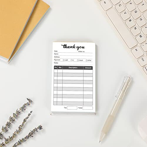20 Pack Thank You Receipt Book for Small Businesses 3.5×5.5 Inch 2 Part