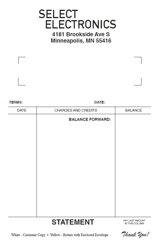 Printed 2-Part Carbonless Forms 8.5″ x 5.5″ Custom 1-side NCR Sets, black ink