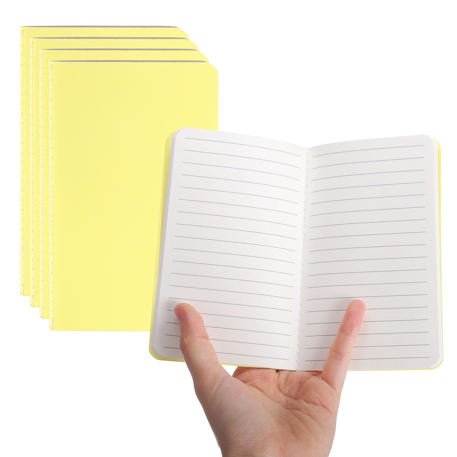 5 Pack A6 Notebook, A6 Journal Mini Notebook Pocket Kraft,Light Yellow