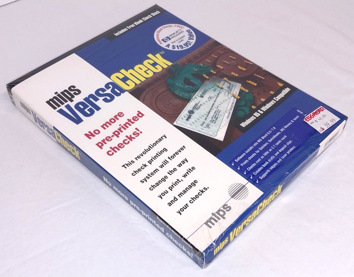 MIPS Versa Check 1996 Check Printing Software, 3.5″ Disk, Windows 95+ Compatible