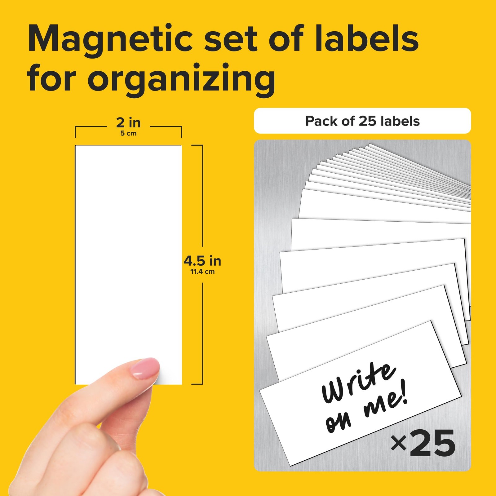 X-bet MAGNET Dry Erase Magnetic Labels 25 PCs (2″x4.5″), White 2×4.5″ 25 pcs