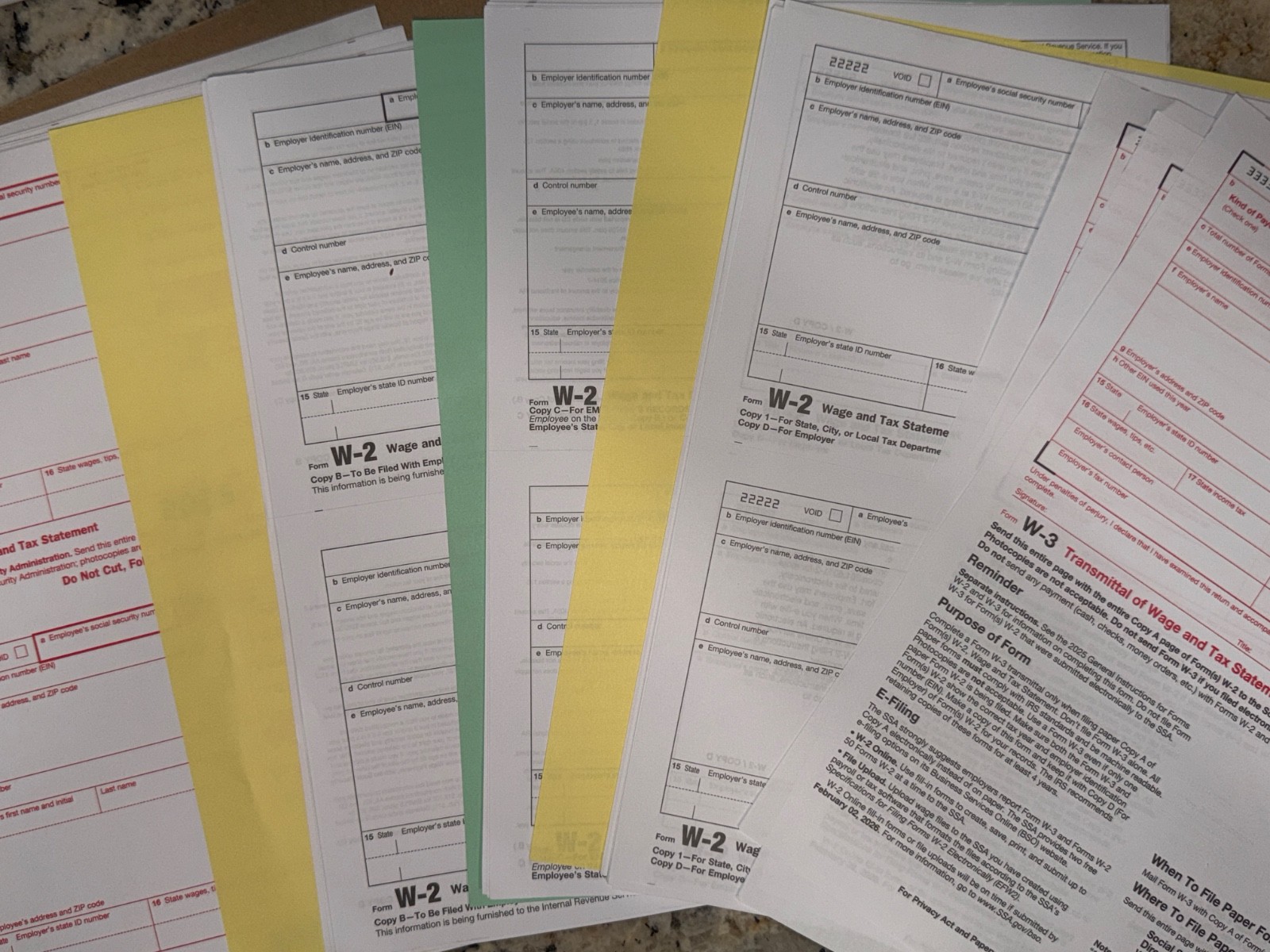 2025 W-2 4-Part Laser Tax Forms Kit + 3 W-3 Transmittals | 25 Employees | IRS ✔️