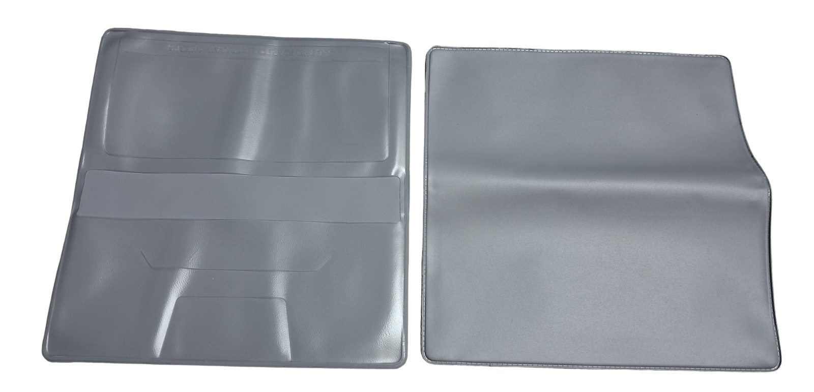 1 Gray Vinyl Checkbook Cover Standard Top Stub 6- 1/4″ x 3-3/8″ New