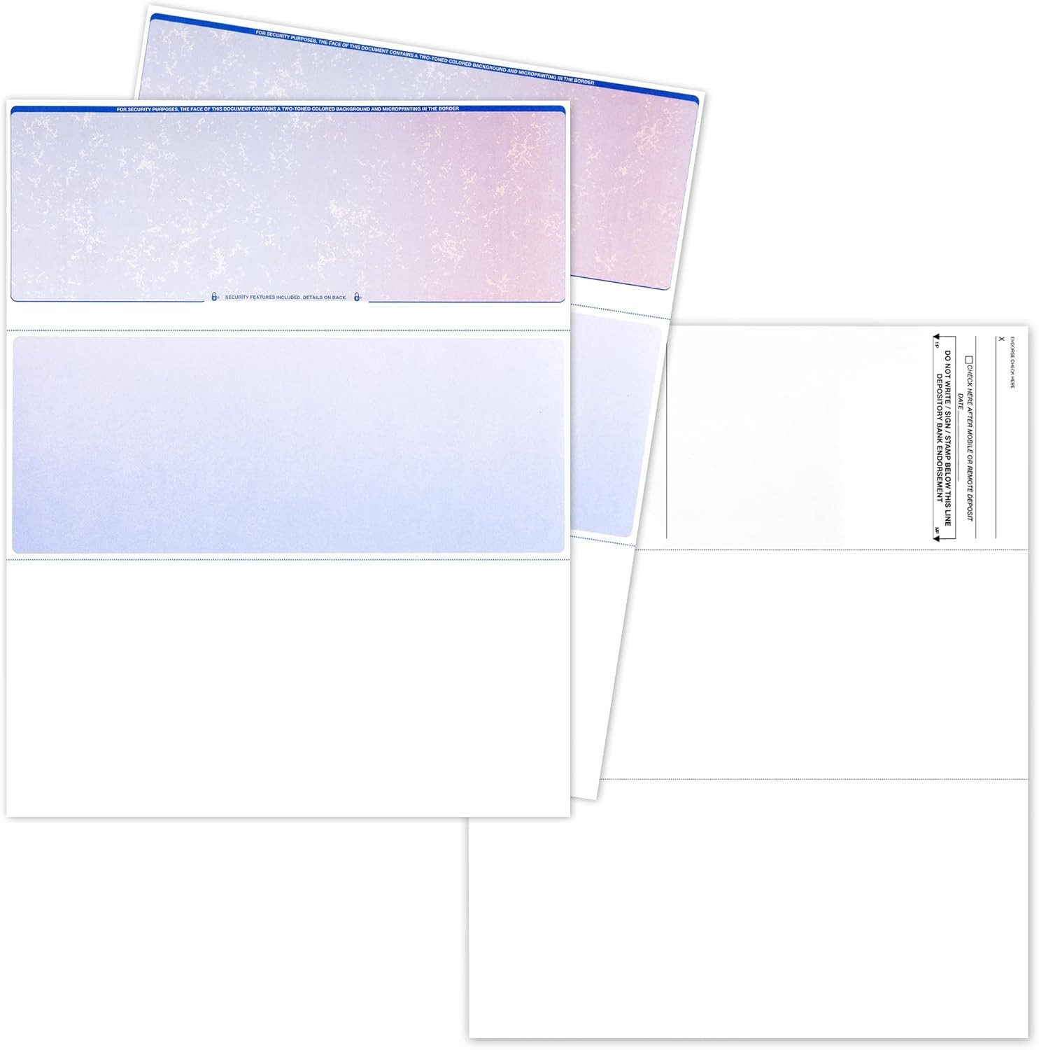 Secure & Easy-to-Print Computer Check Paper – 50 Sheets, Smooth Finish Blue-Red