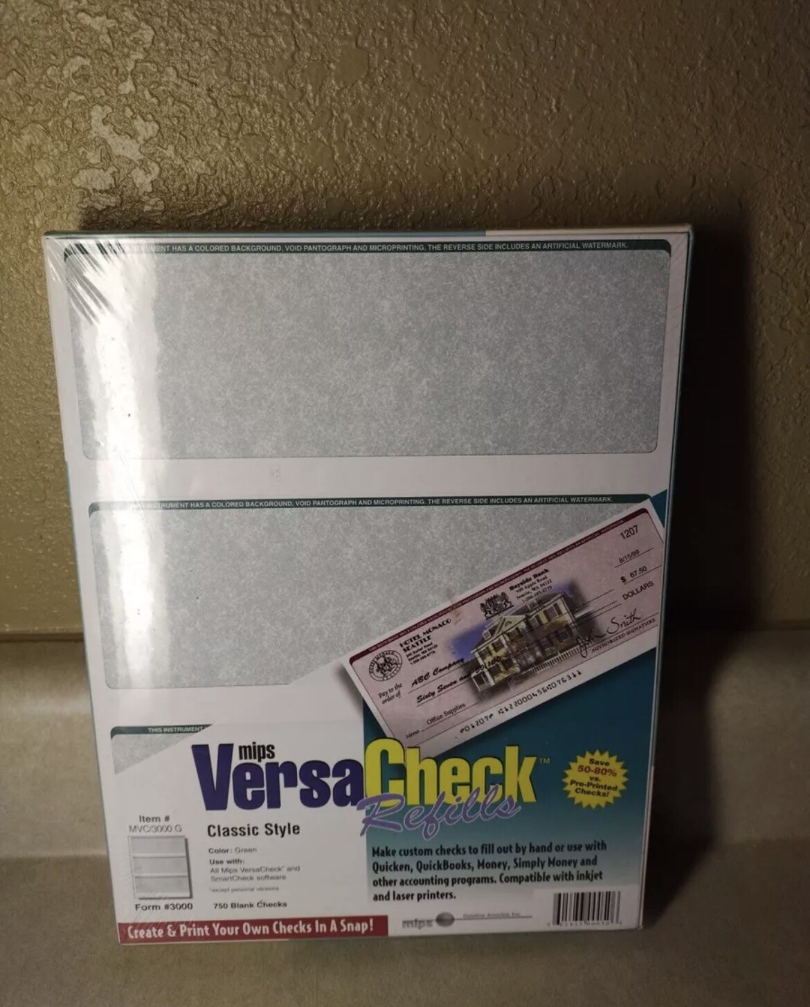 VersaCheck Refills Form #3000 Color Red 1500 Total Checks Box of 500 sheets