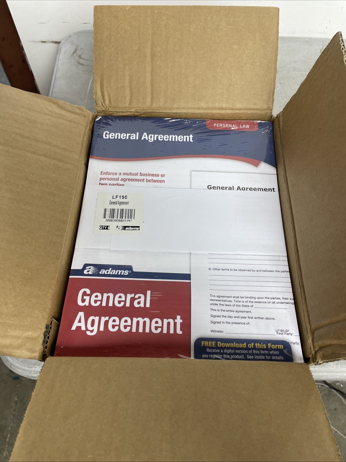 Adams General Agreement, Forms and Instructions (LF195) Case Of 48 Packages