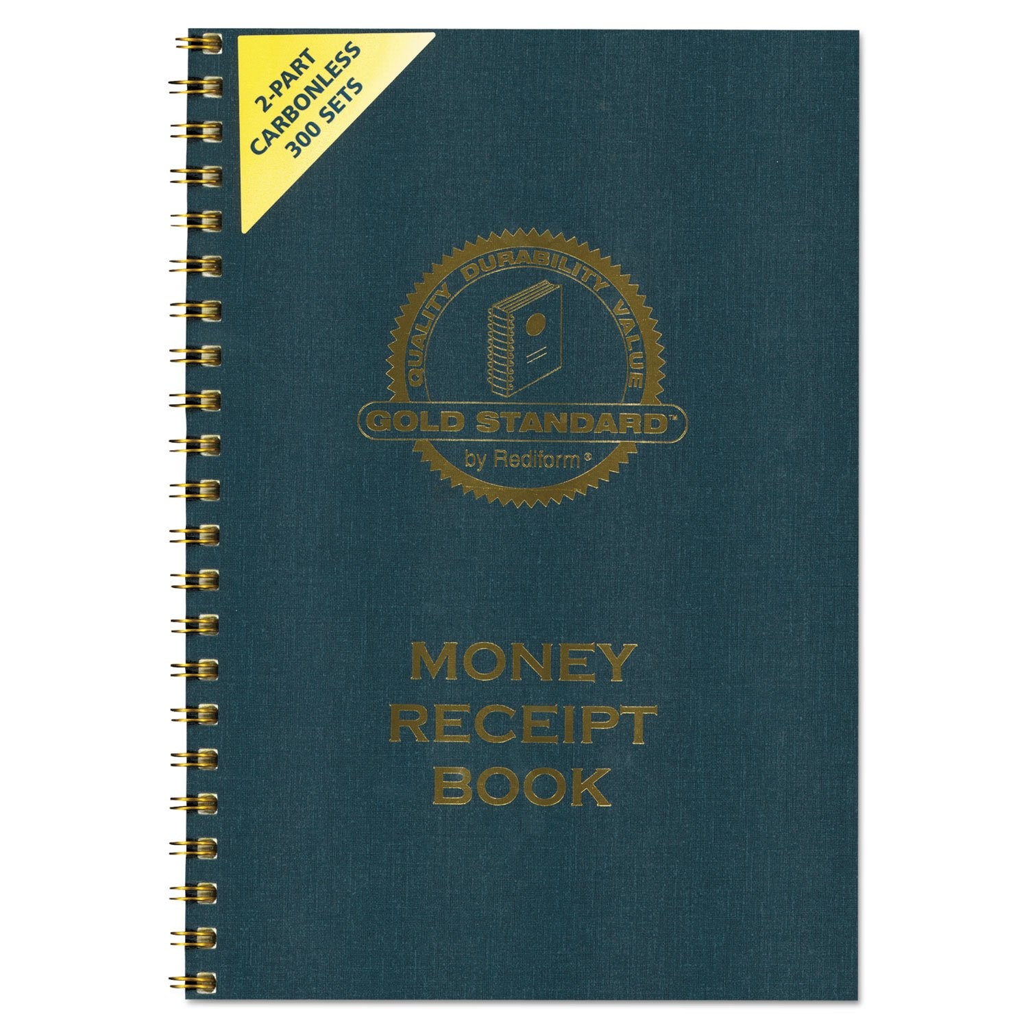 Gold Standard Money Receipt Book, Two-Part Carbonless, 7 x 2.75, 4 Forms/Shee…