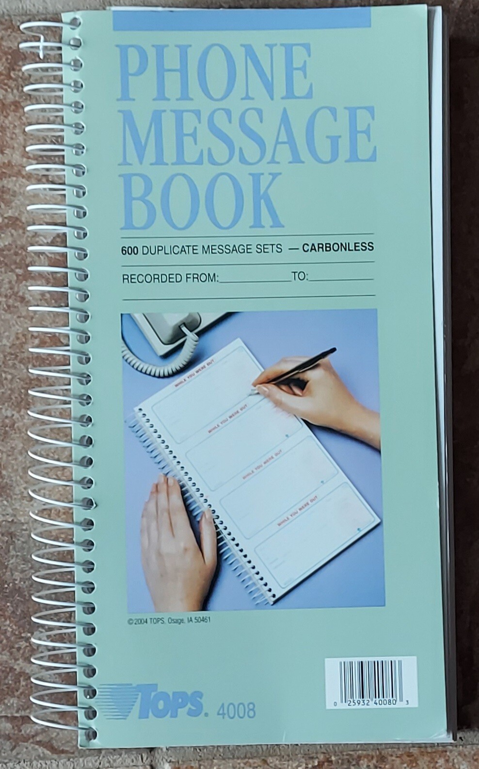 TOPS Phone Message Important Message Book Carbonless Duplicate 600 Message Sets